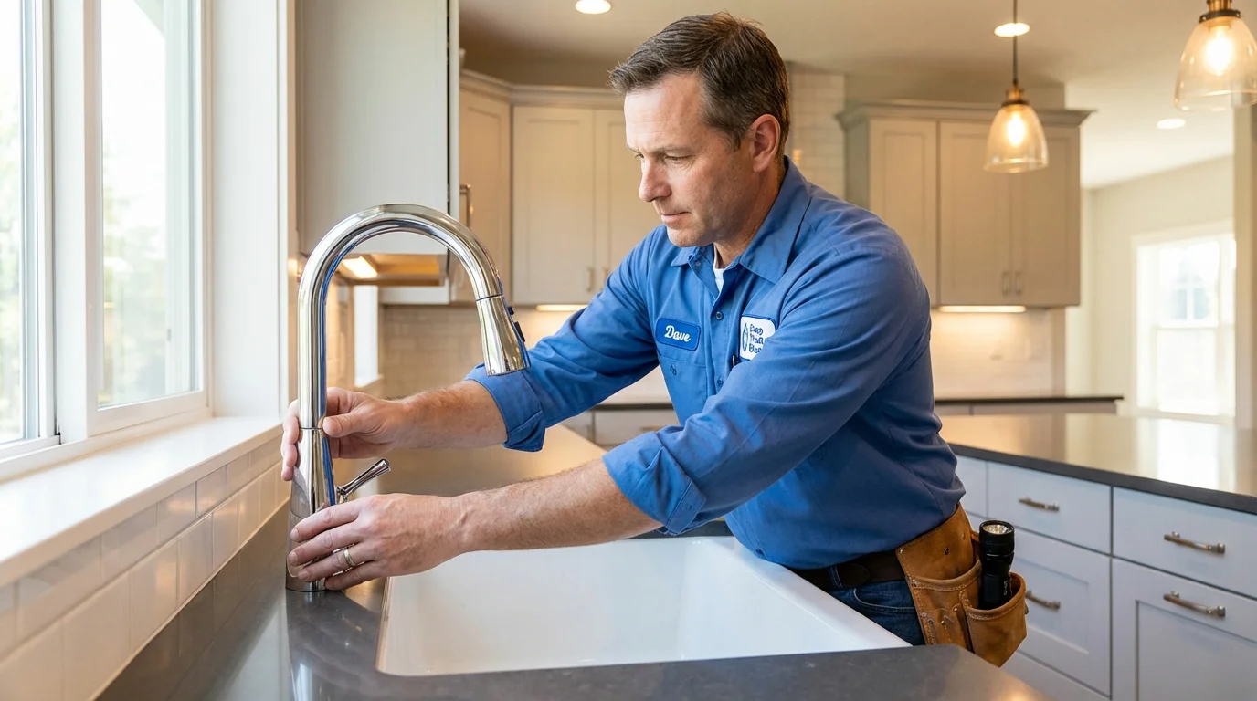 Kitchen faucet installation by Johns Plumbing LLC in Tipp City